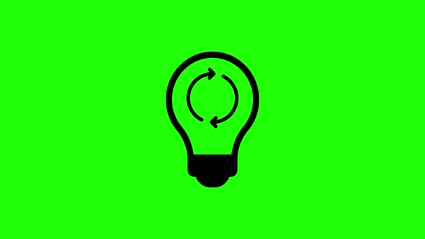 bulb icon with arrows animation. 4k video - Footage, Video
