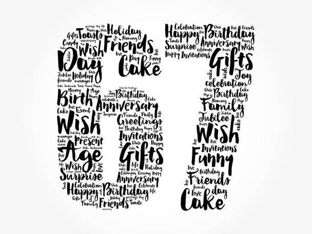 Happy 67th birthday word cloud, holiday concept background - Photo, Image