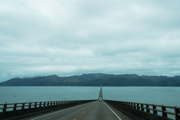 Going over the Astoria-Megler Bridge en route to Washington State from Oregon, crossing the Columbia River - Photo, Image