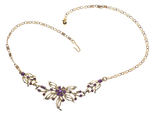 Purple Gem Costume Jewelry Necklace - Photo, Image