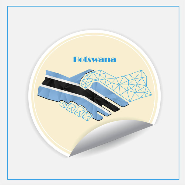 Logotipo del apretón de manos hecho de la bandera de Botswana - Vector, imagen