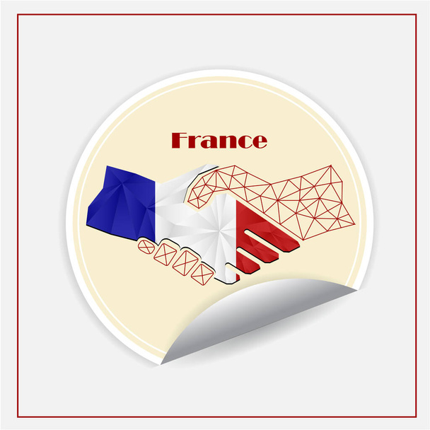 Логотип рукопожатия из флага Франции - Вектор,изображение