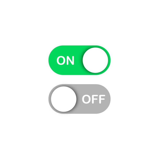 オン/オフ切り替えスイッチボタン。アプリとuiのアイコン。ユーザーインターフェイス。ベクトル - ベクター画像