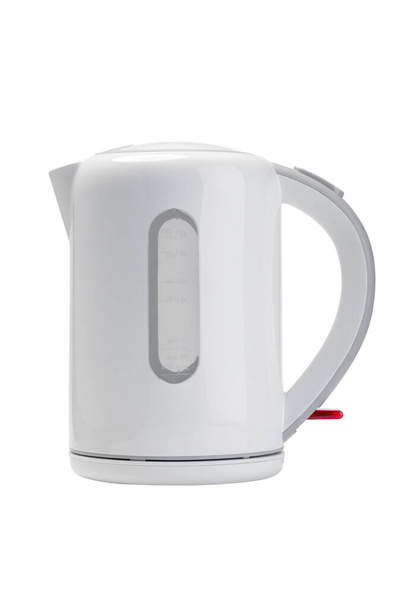 White electric kettle isolated on white background. - Photo, Image