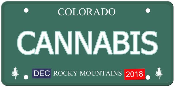 Cannabis colorado nummerplaat - Foto, afbeelding