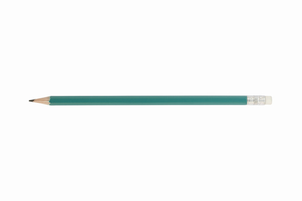 Zöld ceruza elszigetelt fehér alapon - Fotó, kép