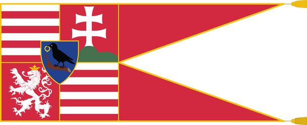 Vector Illustration of the Historical Timeline Flag of Matthias I of Hungary - Vector, Image