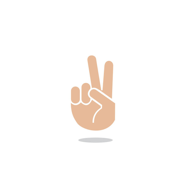 Paz mano gesto icono vector. símbolo para el diseño plano web - Vector, imagen