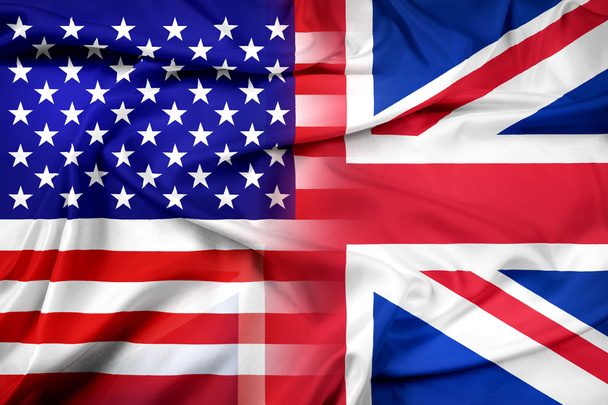 Agitant le drapeau des États-Unis et du Royaume-Uni
 - Photo, image