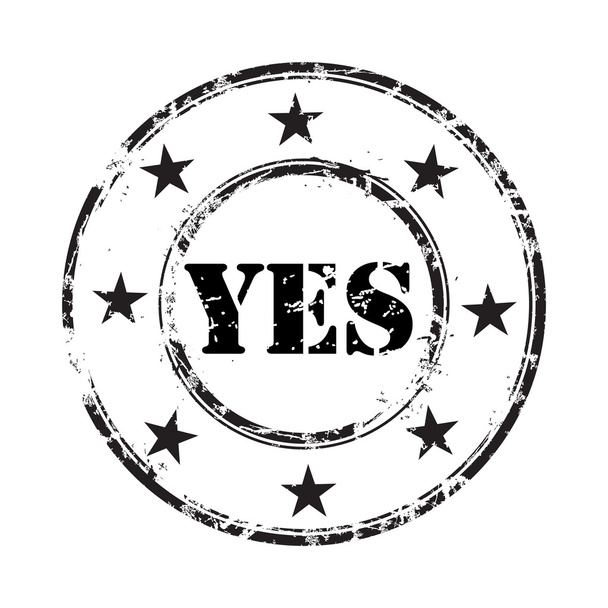 Yes grunge rubber stamp background - Vector, Image