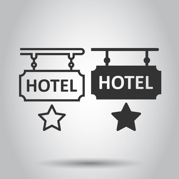 Icône de signe 1 étoile de l'hôtel en style plat. Illustration vectorielle Inn sur fond blanc isolé. Hostel chambre d'information concept d'entreprise. - Vecteur, image