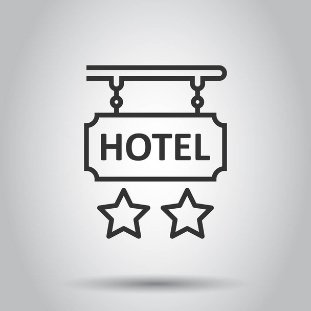 Hôtel 2 étoiles signe icône dans le style plat. Illustration vectorielle Inn sur fond blanc isolé. Hostel chambre d'information concept d'entreprise. - Vecteur, image