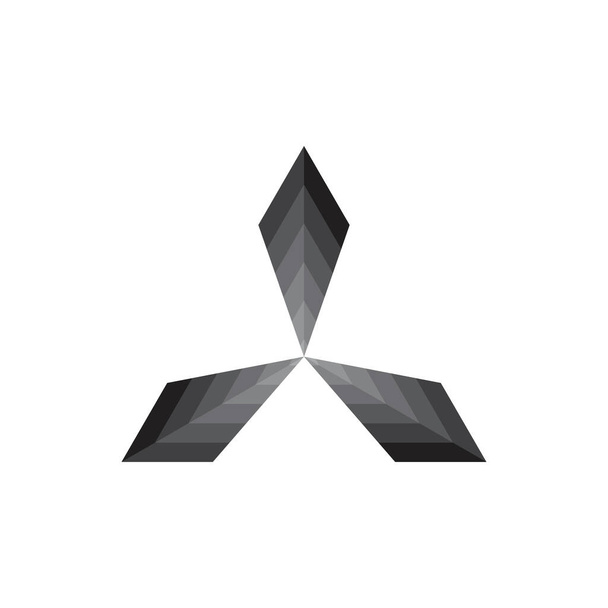 Triple 3D black crystal, black diamond logo design vector - Vector, Image