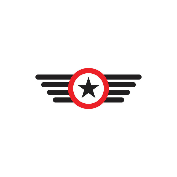 Wing with star logo design vector - Vector, Image