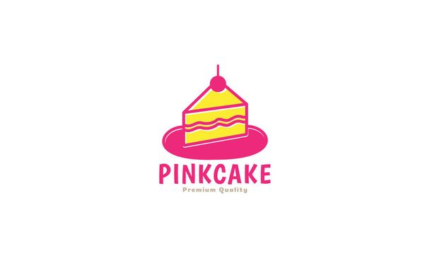 барвистий торт смачний жовтий рожевий логотип Векторні ілюстрації дизайн
 - Вектор, зображення