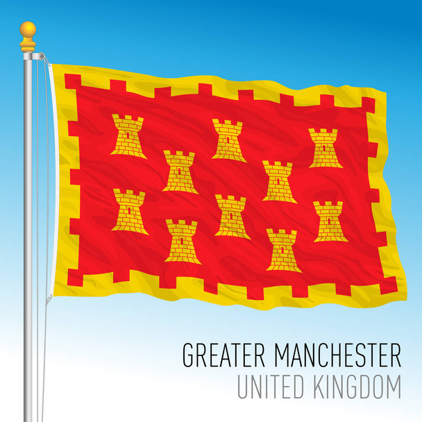 Greater Manchester County flag, Yhdistynyt kuningaskunta, vektorikuva - Vektori, kuva