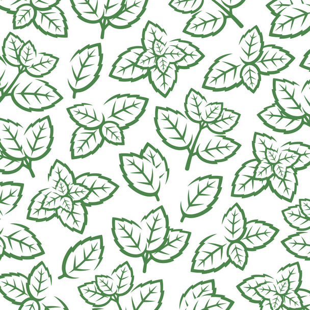 Mint leaves collection set. Collection mint leaves icon. Vector - Вектор,изображение