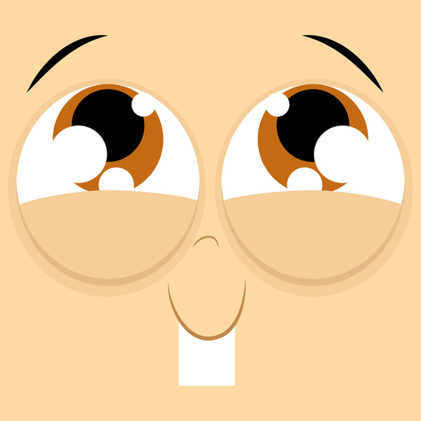 Personaje de dibujos animados divertido Ilustración de la cara Editable
 - Vector, imagen