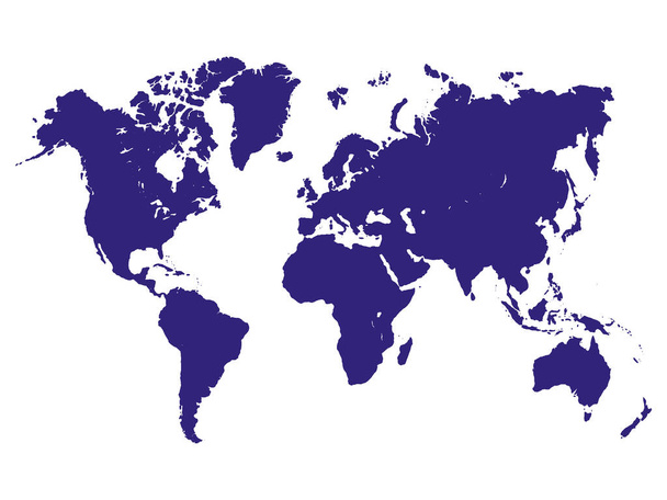 Mapa tmavomodrého světa - Vektor, obrázek