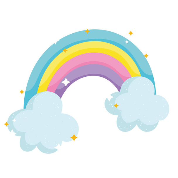икона волшебных фантазий радужных облаков - Вектор,изображение