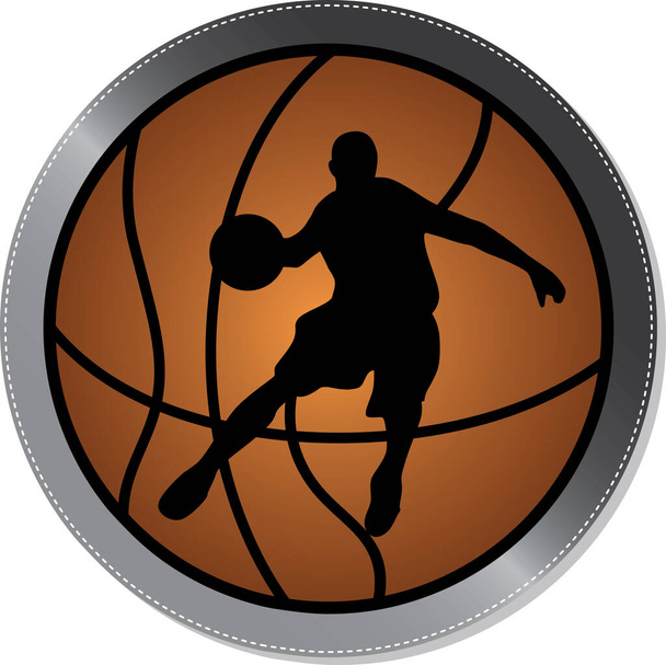 Illustrazione di un giocatore di basket maschile  - Vettoriali, immagini