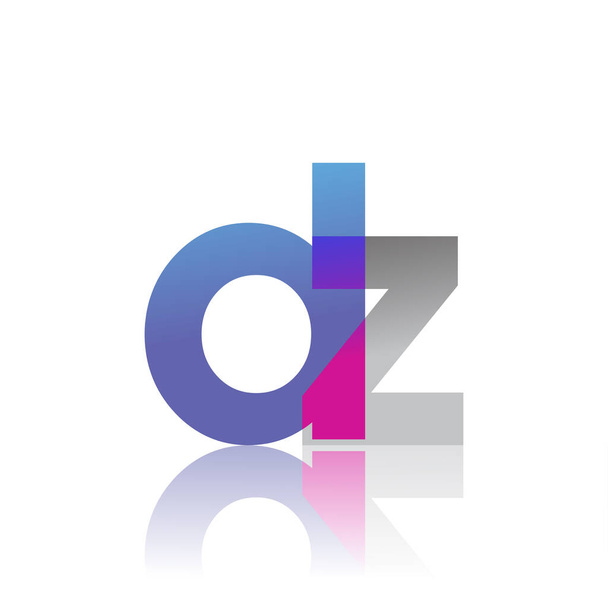 Initial Letter DZ Lowercase overlap Logo Blue, pink and grey, Modern and Simple Logo Design. - Vector, Image