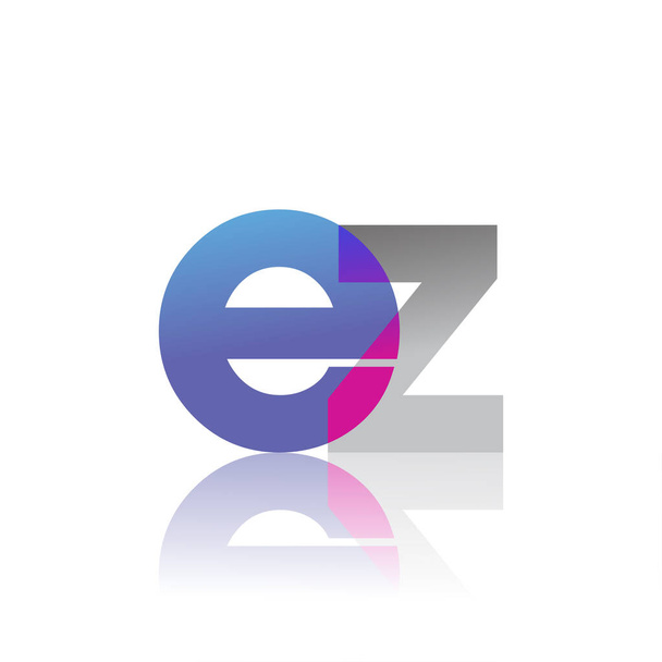 Initial Letter EZ Lowercase overlap Logo Blue, pink and grey, Modern and Simple Logo Design. - Vector, Image