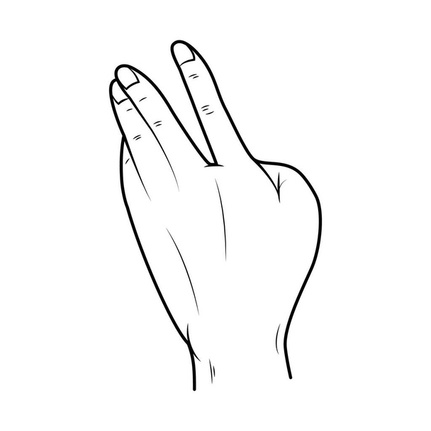 icoon van de menselijke hand, schets stijl - Vector, afbeelding