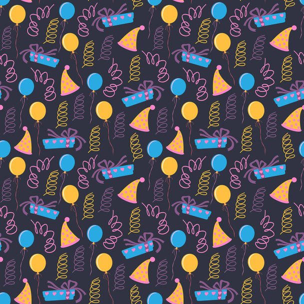 seamless pattern with balloon and ribbon in vector - Vektor, obrázek