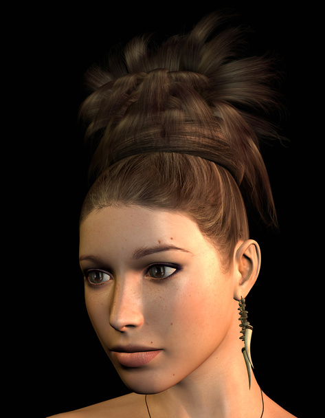 Голова женщины с волосами
 - Фото, изображение