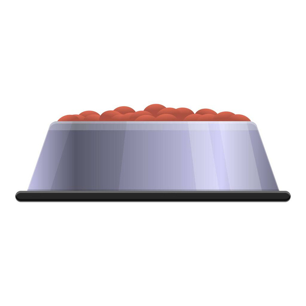 Dog snack bowl icon, cartoon style - Vector, afbeelding