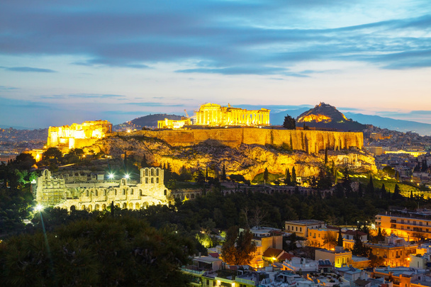 Acropolis in the evening after sunset - Photo, Image