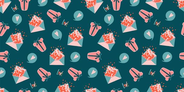 Modern paper art seamless pattern with pattern for wallpaper design. Seamless patterns. Background, wallpaper. Vector design template. Abstract retro vector texture. Valentine's day pattern. - Vecteur, image