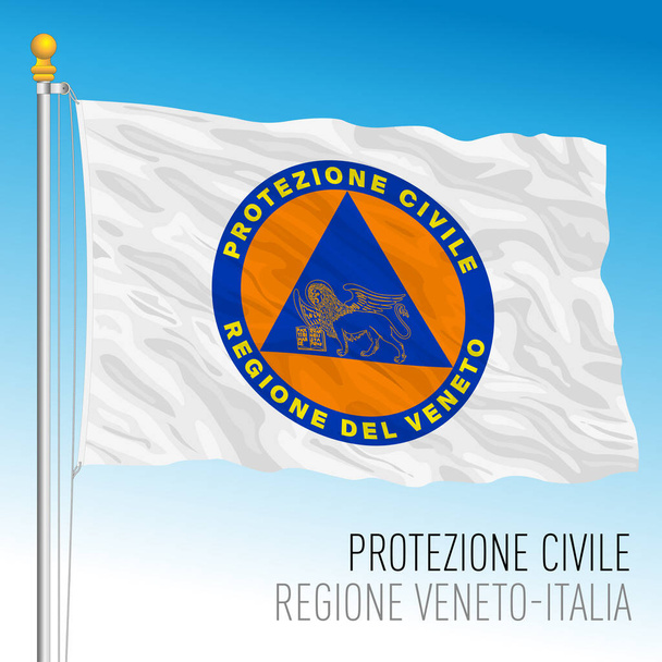 Veneto 'nun sivil savunma bayrağı, kamu yardım örgütü, Veneto Bölgesi, İtalya, vektör ilüstrasyonu - Vektör, Görsel