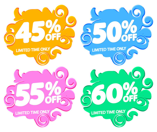 Set Sale banners design template, discount tags, app icons, vector illustration - Vector, Image