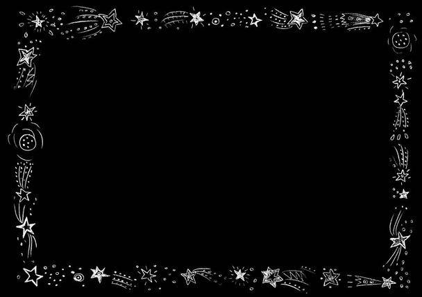  Stars, comets, Stardust framed on black background - Foto, Bild
