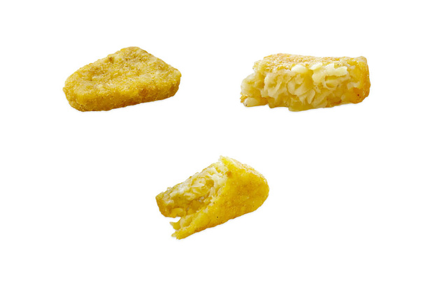 Hash-Bräune oder Kartoffelpastete isoliert auf weißem Hintergrund - Foto, Bild
