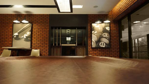 Loft cafe & snooker club decoration design - Photo, Image