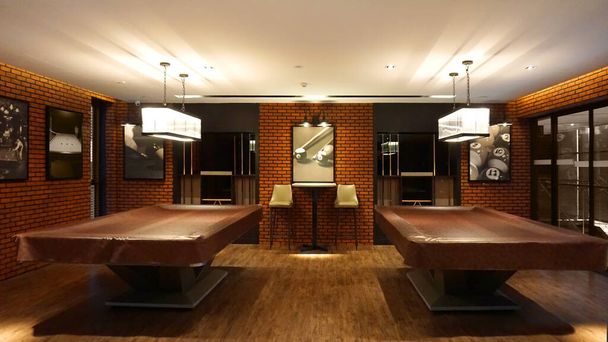 Loft cafe & snooker club decoration design - Photo, Image