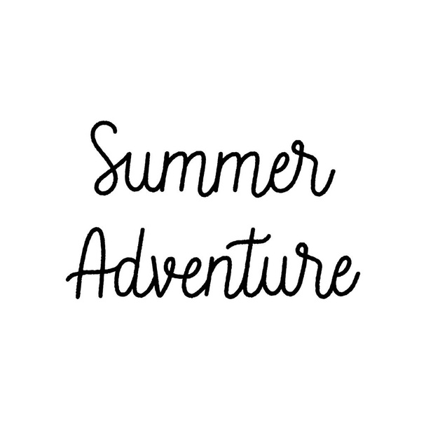 Summer Adventure hand lettering on white background. - Vector, Image
