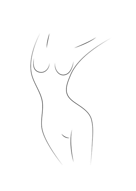 Piękny kobiecy symbol ciała. Chirurgia plastyczna, logo liposukcji - Wektor, obraz