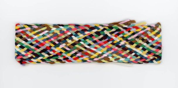 Sew thread plait with many different colours - Foto, imagen