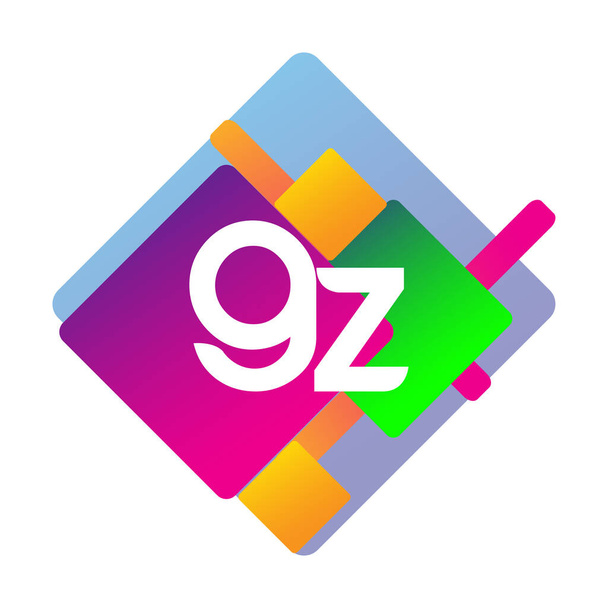 Levél GZ logó színes geometriai alakkal, betűkombináció logó design kreatív ipar, web, üzleti és vállalati. - Vektor, kép