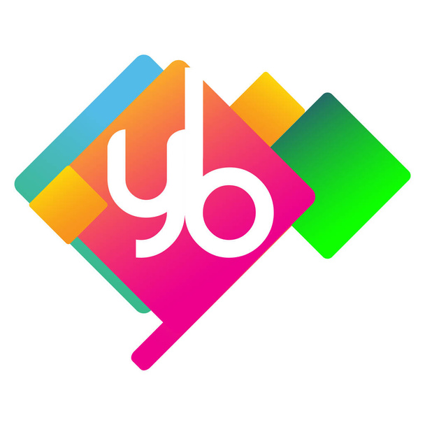 Letter YB logo with colorful geometric shape, letter combination logo design for creative industry, web, business and company. - Vektor, obrázek
