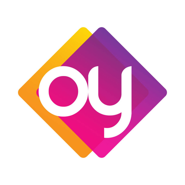 Letter OY logo with colorful geometric shape, letter combination logo design for creative industry, web, business and company. - Vector, Imagen