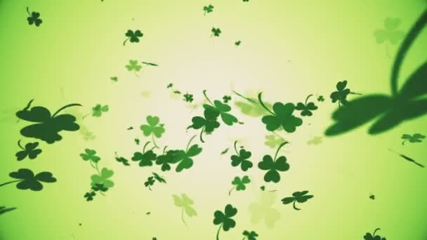 Seamlessly looping falling shamrocks motion background animation for Saint Patrick's Day. - Footage, Video