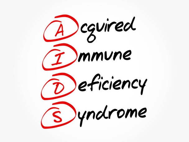 SIDA - Síndrome de Inmunodeficiencia Adquirida, acrónimo salud concepto de fondo - Vector, imagen