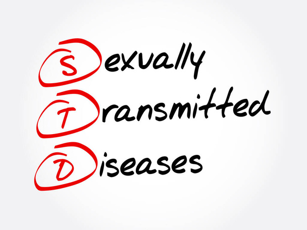 STD - Sexually Transmitted Diseases acronym, medical concept background - Vektor, obrázek