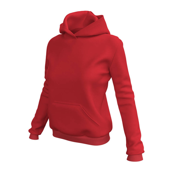 This Side View Beauty Women's Hoodie Mockup In Flame Scarlet Color, will create a perfect scene to bring your designs to life. - Photo, Image