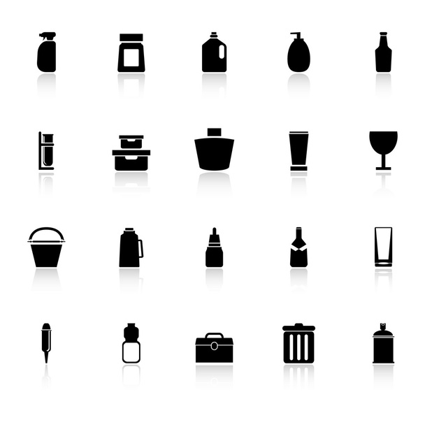 Design-Paket Symbole mit reflektieren auf weißem Hintergrund - Vektor, Bild